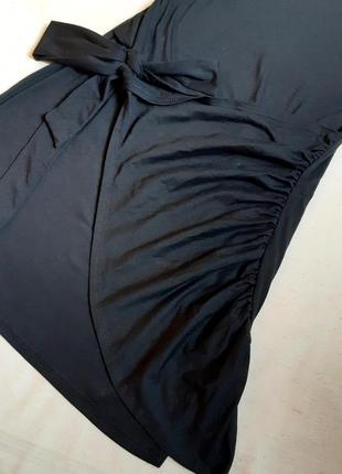 Платье трикотажное черное элегантное с бантом размер м2 фото