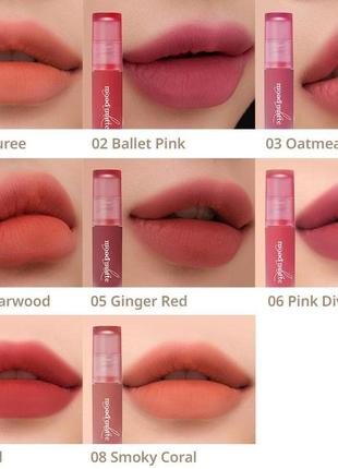 Матовий тінт для губ peripera ink mood matte tint peach puree5 фото