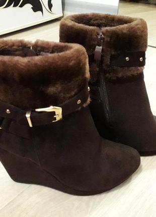 Сапоги замшевые коричневые (весна-осень)
