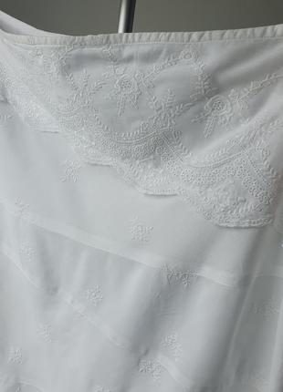 Белая юбка хлопковая вышитая lisa tosca5 фото