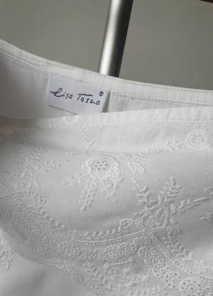 Белая юбка хлопковая вышитая lisa tosca6 фото