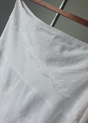 Белая юбка хлопковая вышитая lisa tosca2 фото