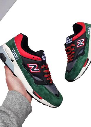 Мужские кроссовки new balance 1500 черные с зеленым🔥