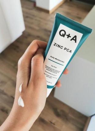 Q+a - крем для обличчя з цинком pca - zinc pca - daily moisturiser - 75m