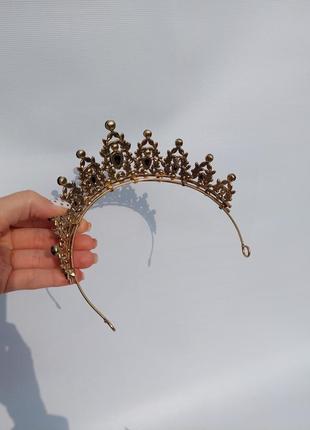 Елеганта чорна корона діадема диадема тіара тиара прикраса для волосся2 фото
