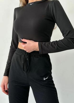 Женский костюм классический спортивный спорт повседневный удобный качественный брюки штанишки и и + кофта черный