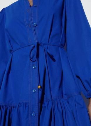 Женское платье, длинным рукавом, синяя рубашка, сукня сорочка синя zara5 фото