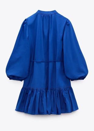 Женское платье, длинным рукавом, синяя рубашка, сукня сорочка синя zara7 фото