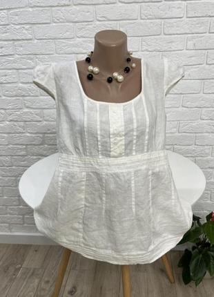 Блузка блуза натуральная лён р 52 бренд "tu"