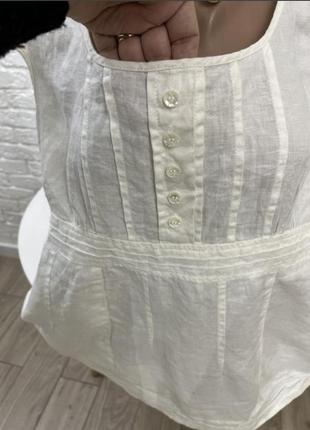 Блузка блуза натуральная лён р 52 бренд "tu"8 фото