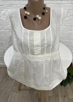 Блузка блуза натуральная лён р 52 бренд "tu"4 фото