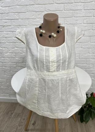 Блузка блуза натуральная лён р 52 бренд "tu"3 фото