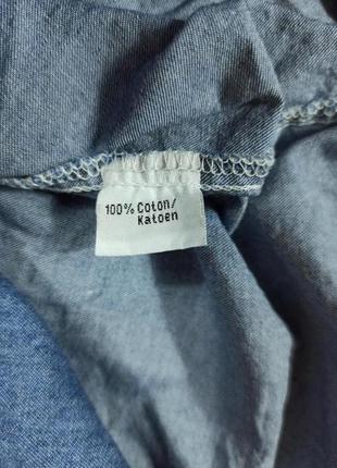 Не плотная джинсовая рубашка мужская, хлопок. 6