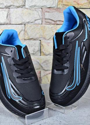 Кросівки підліткові для хлопчика paliament чорні із синім5 фото
