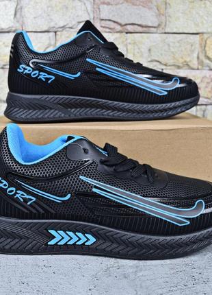 Кросівки підліткові для хлопчика paliament чорні із синім3 фото