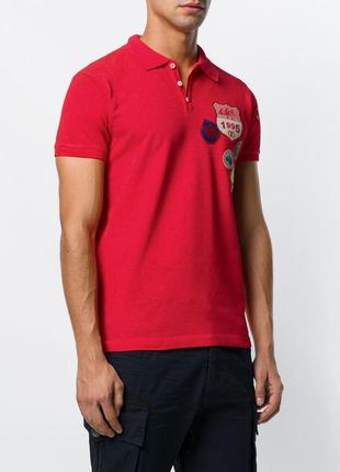 Блестальная хлопковая футболка поло dsquared2 badge embroidered polo shirt италия