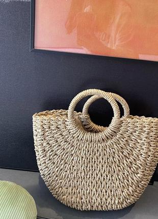 Плетенная сумка с круглыми ручками