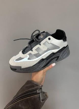 Нереальные женские кроссовки Core adidas niteball grey reflective premium серые