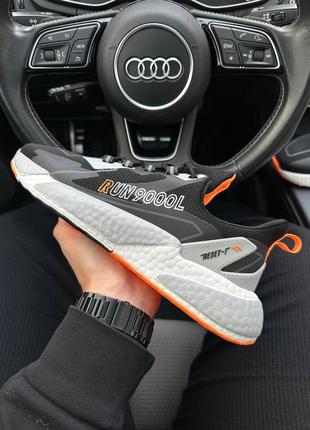 🧡 крутые спортивные кроссовки на упругой пене baas run 9000l оранжевые серые sport сетка текстиль6 фото