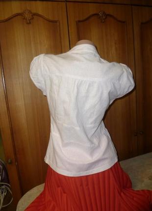 Классная фирменная льняная блузка летняя с коротким рукавом,цвет "пудра" atmosphere4 фото