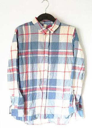 Оригинальная хлопковая рубашка в клетку от бренда h&m 0534210008 разм. 404 фото
