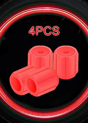 Колпачки на ниппель, светонакопительные, светящиеся красным цветом в темноте, люминесцентные колпачки для шин