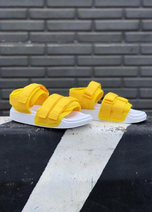 Яркие стильные женские сандалии adidas в желтом цвете (весна-лето-осень)😍2 фото