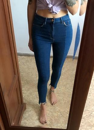 Распродажа! 🔥🔥🔥 узкие синие джинсы узкачи divided. р. 36/6/s2 фото