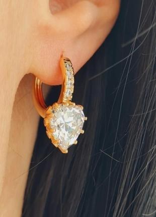 Сережки серця з камінням
англійський замок
xuping 18k Медзолото позолота ксюпінг2 фото