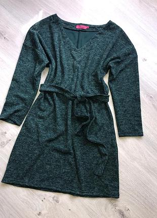Дуже гарне плаття пляшка ангора софт, плаття з поясом трикотажне , рукав 3/4
