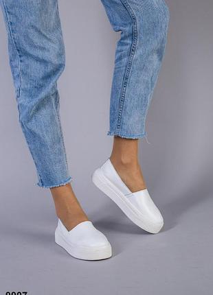 Стильні білі сліпони шкіряні жіночі шкіра демі,демісезонні осінні,весняні,літні (на осінь,весна,літо 2023-2024)