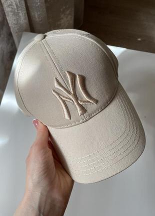 Кепка бейсболка бежева ny new york new era нью йорк нью ера