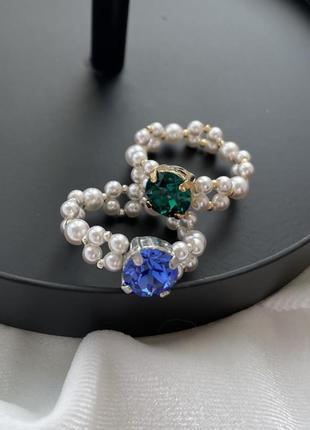Каблучка (колечко, кільце) з перлинами та камінцями