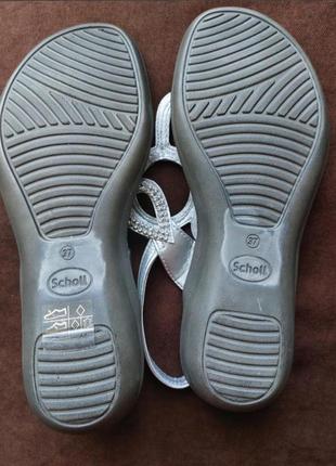 Scholl, ортопедичні босоніжки,сандалі,срібло,каміння10 фото