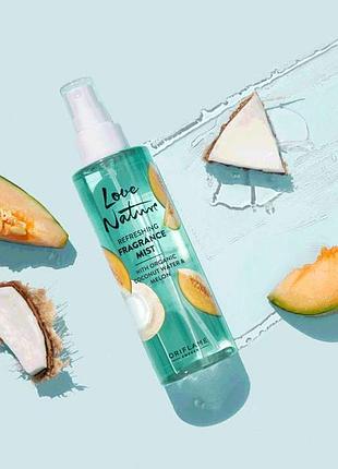 Освіжаючий спрей з органічною кокосоваю водою та динею love nature