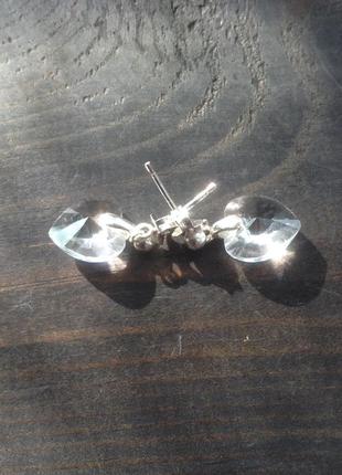 Серьги- гвоздики серебряные.2 фото