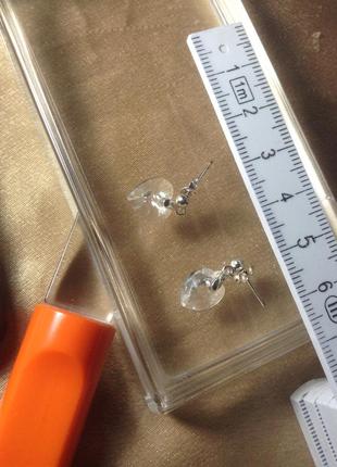 Серьги- гвоздики серебряные.6 фото