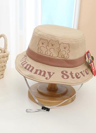 Дитяча панама з ведмедиками капелюх детская панамка шляпа 1337
