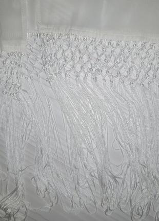 Белая пляжная туника- халат с бахромой р.м3 фото