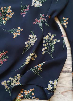 Шифоновая цветочная блуза с чокером9 фото