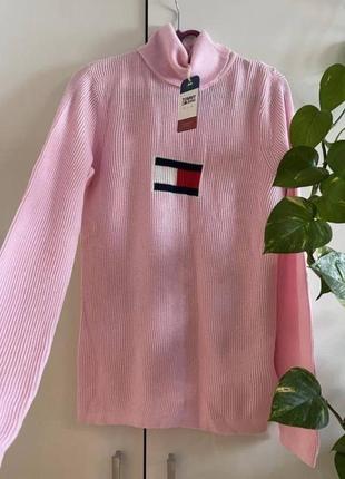 Брендовый свитер, гольф в рубчик, розовый, оригинал4 фото