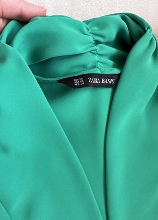 Блуза, блузка, сорочка zara зелена2 фото