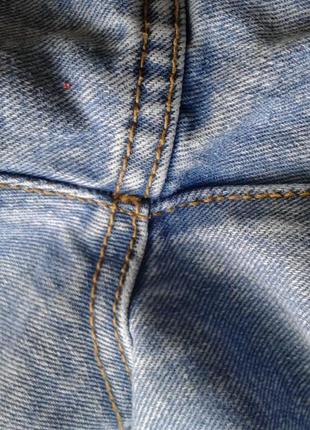 Брендові блакитні рвані з потертостями джинси мом shein батал7 фото