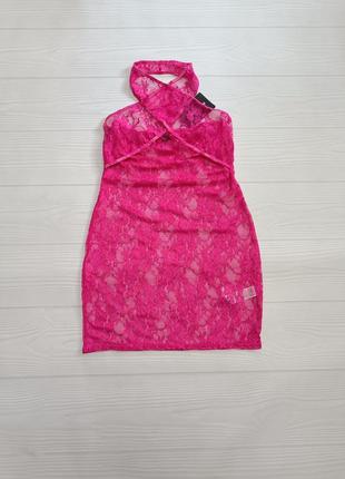 Кружевное прозрачное розовое платье2 фото