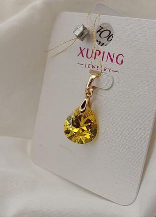 Роскошный позолоченный кулон с камнем swarovski 💛😍🥰