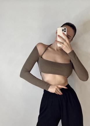 Топ халтер з рукавами plt, prettylittlething