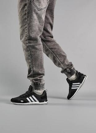 Мужские кроссовки adidas poo-s3 black white адедас черно-белые / мужественные кроссовки адидас, адики-черно-белые3 фото
