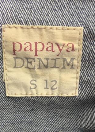 Джинсовая куртка papaya denim укорочённая  размер 12/l цвет сине-голубой7 фото