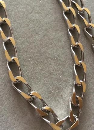 Ланцюг крупний срібло-золотистого тону