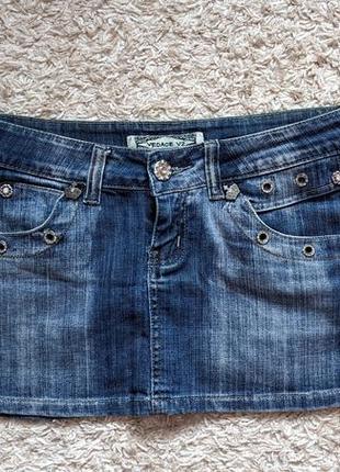 Джинсовая мини юбка, короткая юбка летняя, юка джинсовая